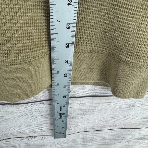 Katin Waffle Knit Crewneck Striped Shirt Mens XL Green Gold Stretch - Picture 12 of 12